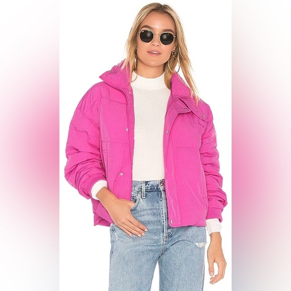 Free People Pink Cropped Puffer - Picture 4 of 16